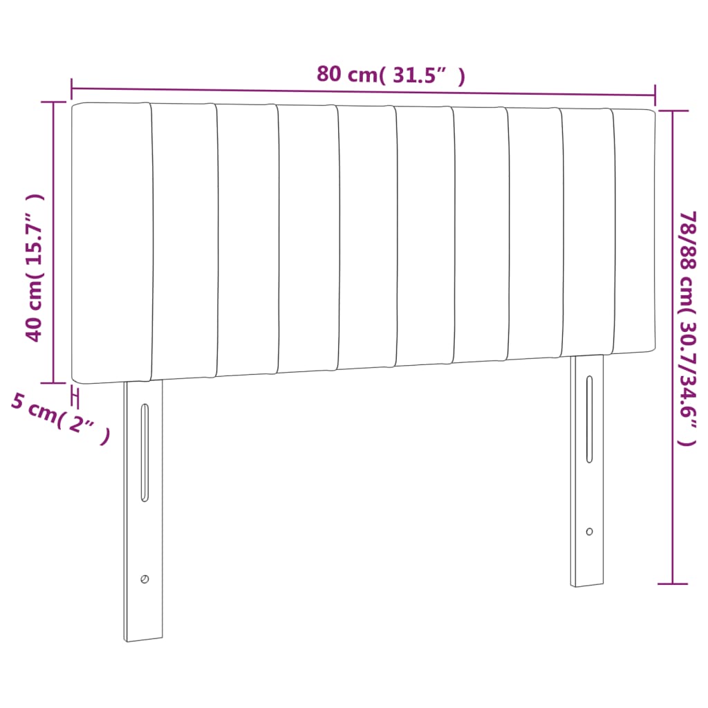 vidaXL LED-voodipeats, pruunikashall, 80x5x78/88 cm, kangas