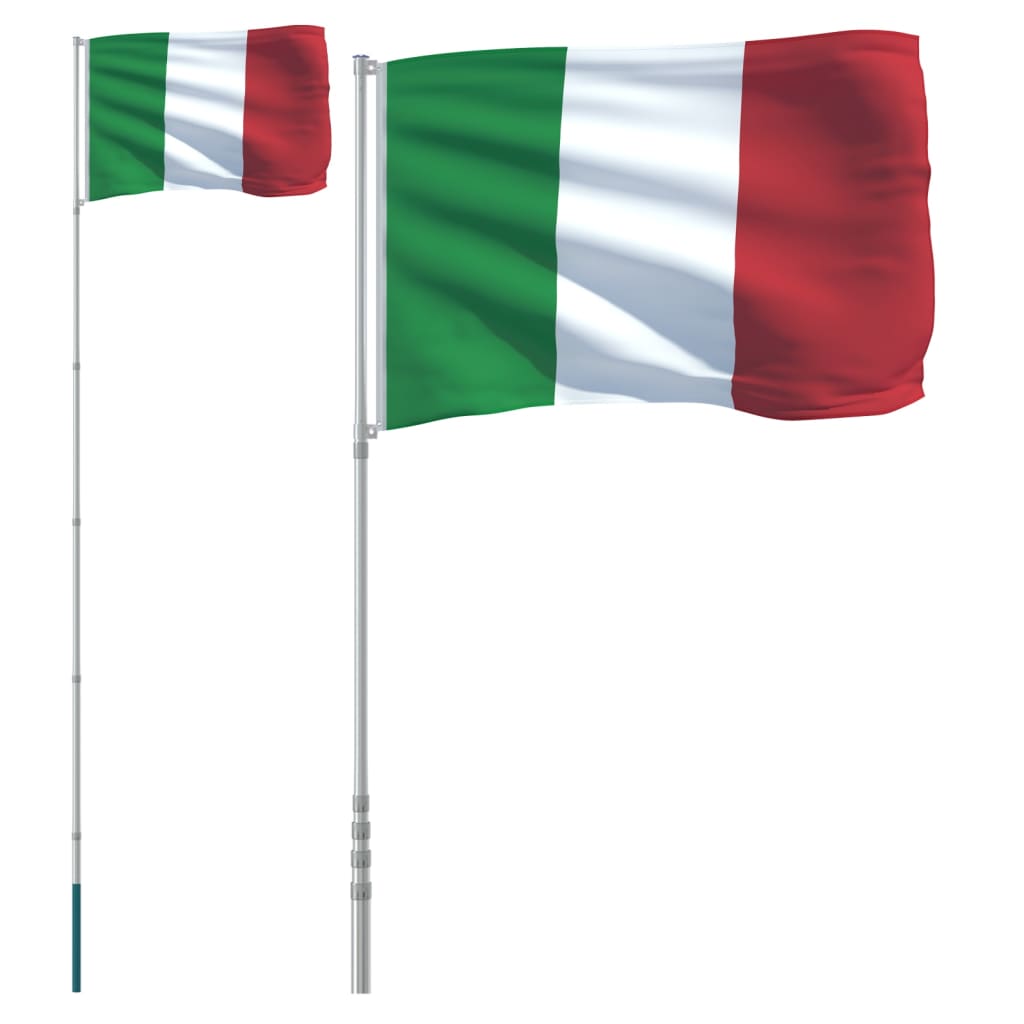 vidaXL Itaalia lipp ja lipumast, 5,55 m, alumiinium