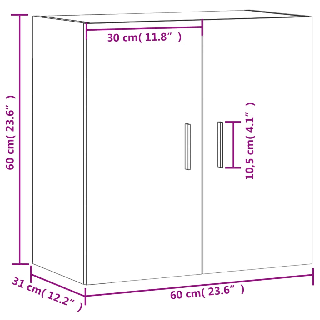 vidaXL seinakapp, betoonhall, 60 x 31 x 60 cm, tehispuit