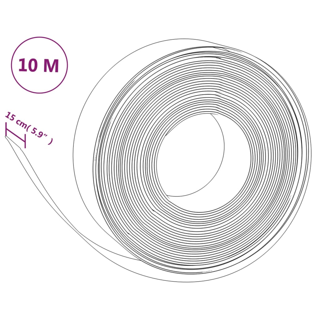 vidaXL aiapiirded 4 tk, hall, 10 m, 15 cm, polüetüleen