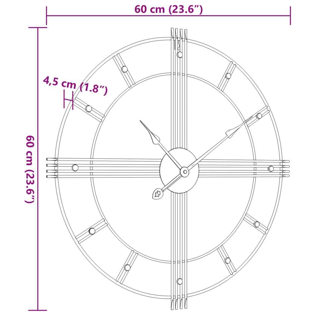 vidaXL seinakell, must, Ø60 cm, raud