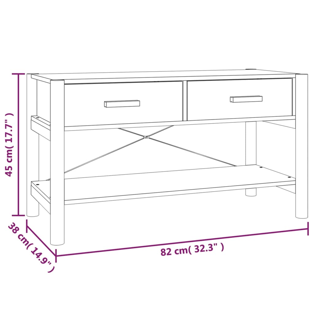 vidaXL telerikapp, valge, 82 x 38 x 45 cm, tehispuit