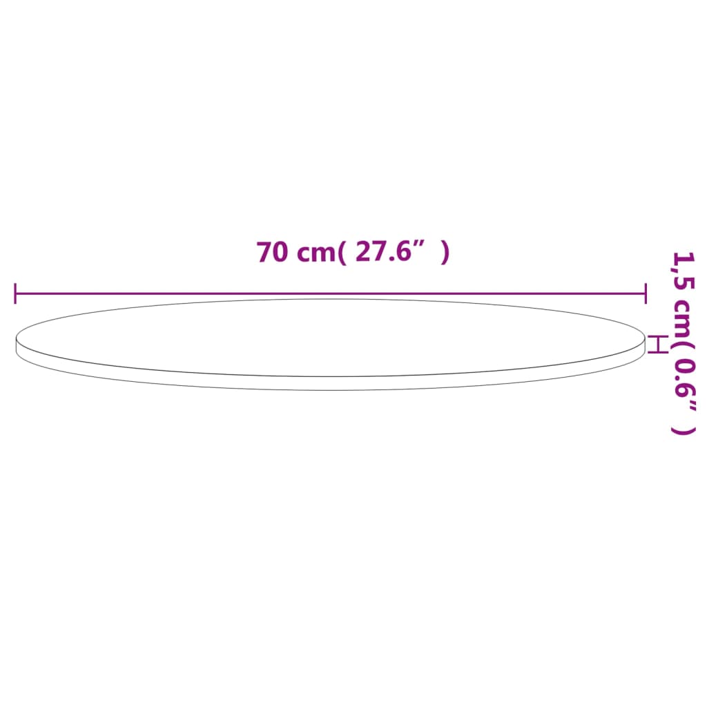 vidaXL lauaplaat, Ø70 x 1,5 cm, ümmargune, pöökpuu