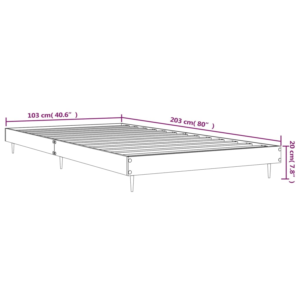 vidaXL voodiraam, suitsutatud tamm, 100 x 200 cm, tehispuit