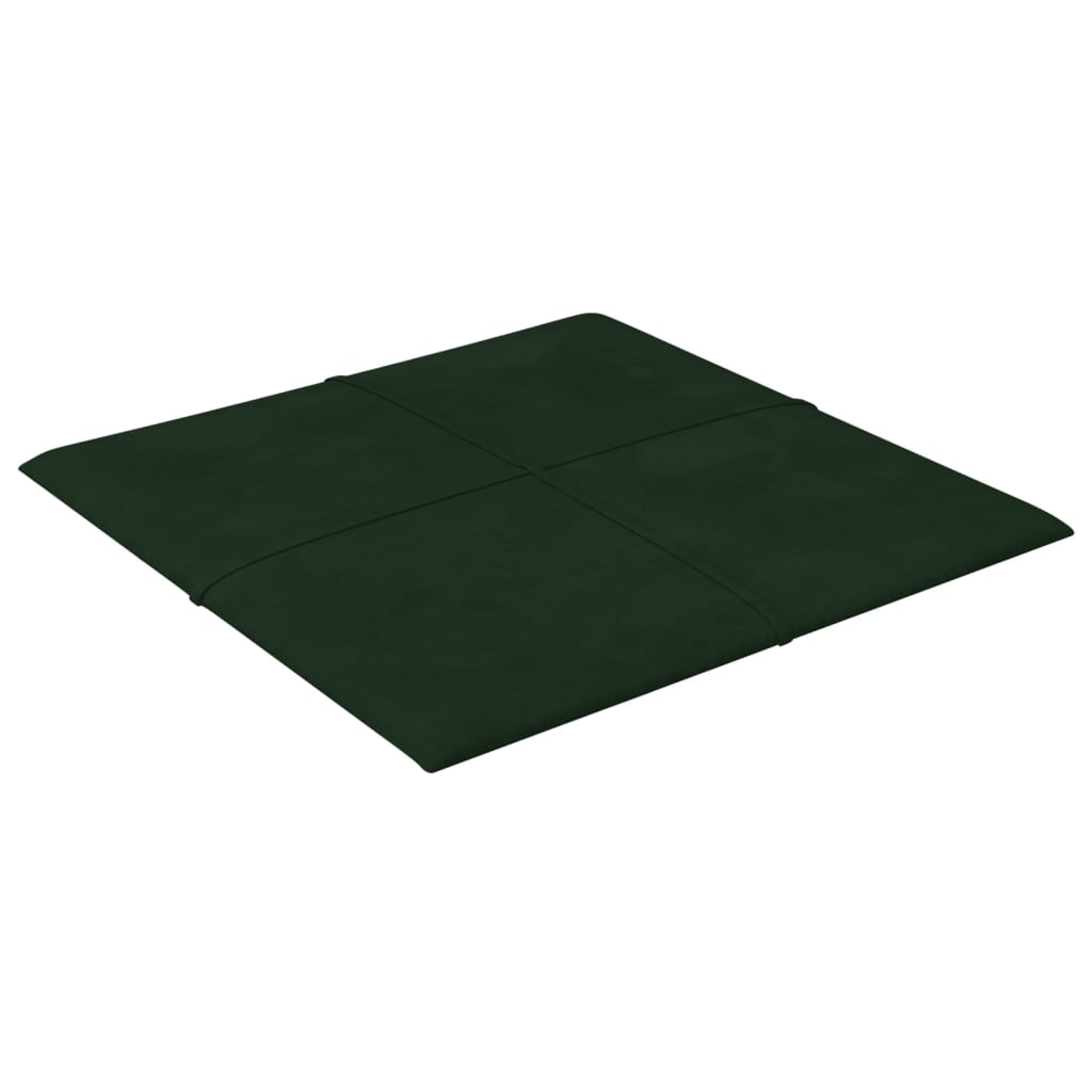 vidaXL seinapaneelid 12 tk, tumeroheline, 30 x 30 cm, samet, 1,08 m²