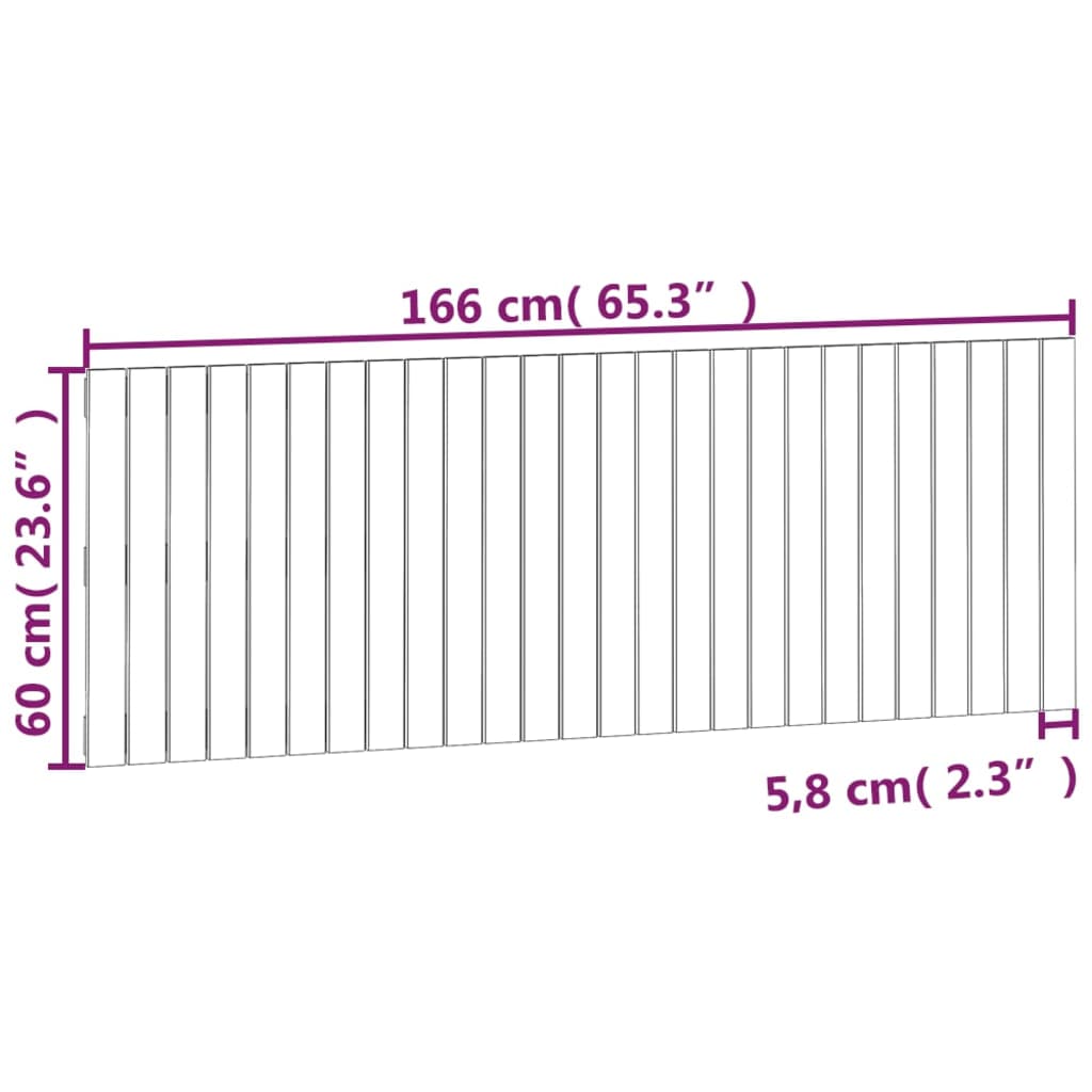 vidaXL seinale kinnitatav voodipeats, must, 166x3x60 cm, männipuit