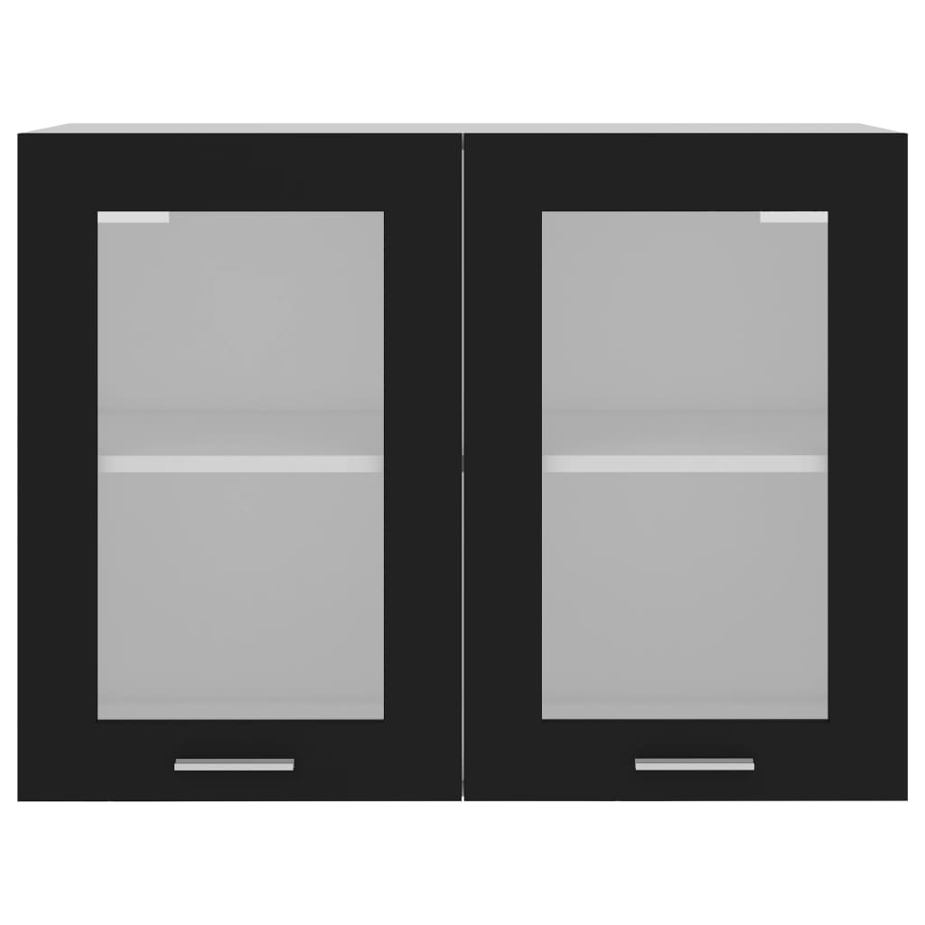 vidaXL klaasustega seinakapp, must, 80 x 31 x 60 cm, tehispuit
