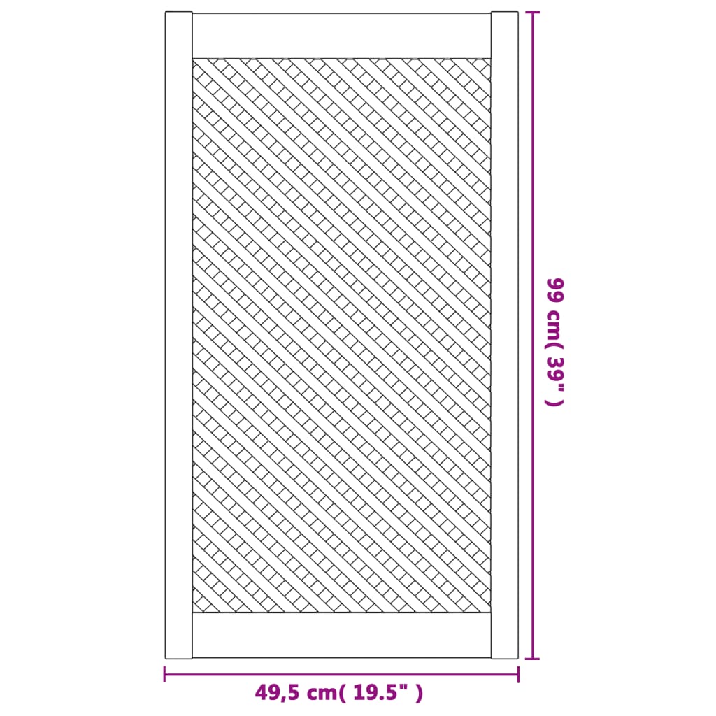 vidaXL kapiuksed, võrega disain 2 tk, 49,5 x 99 cm, männipuit