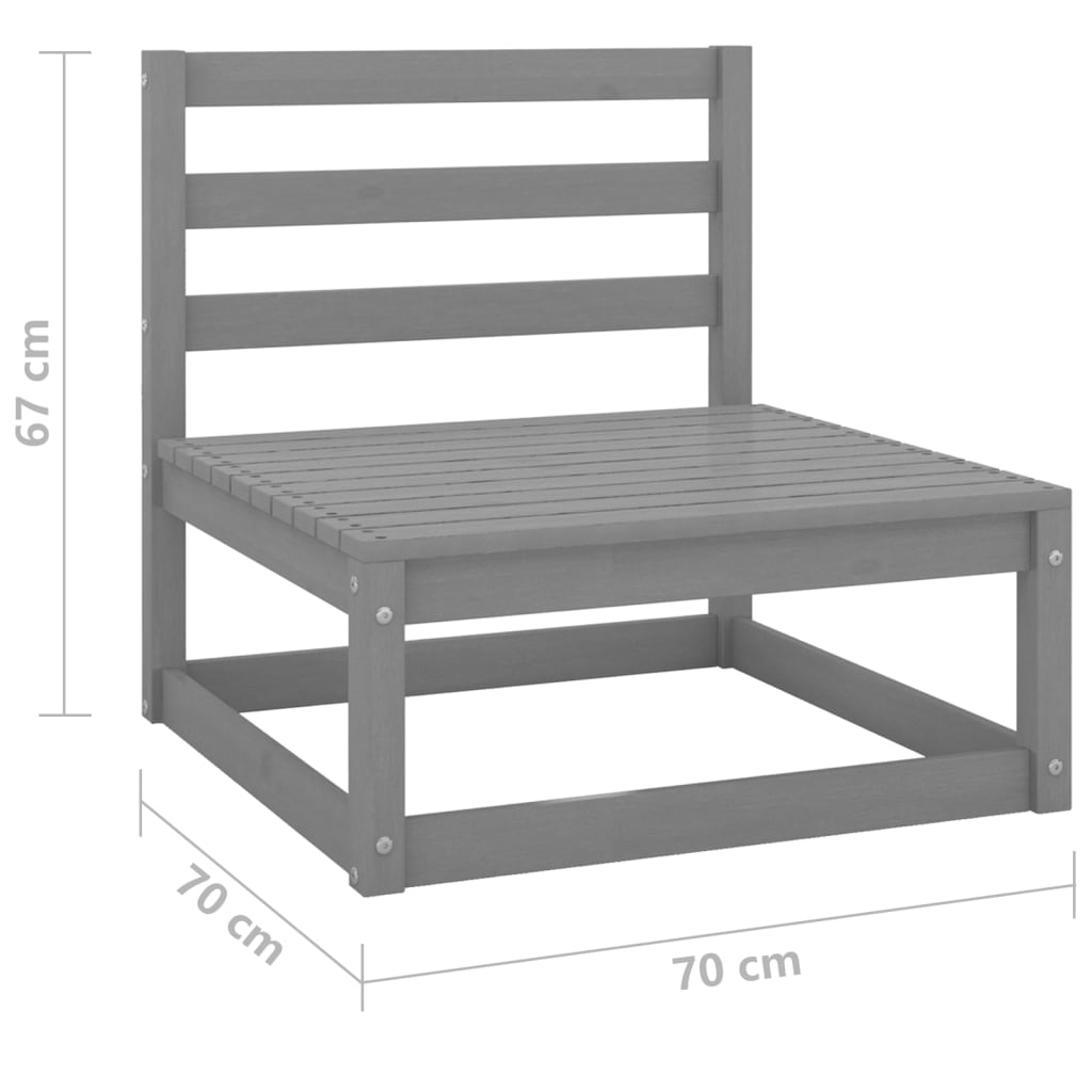 vidaXL 2-osaline aiamööbli komplekt, hall, männipuit