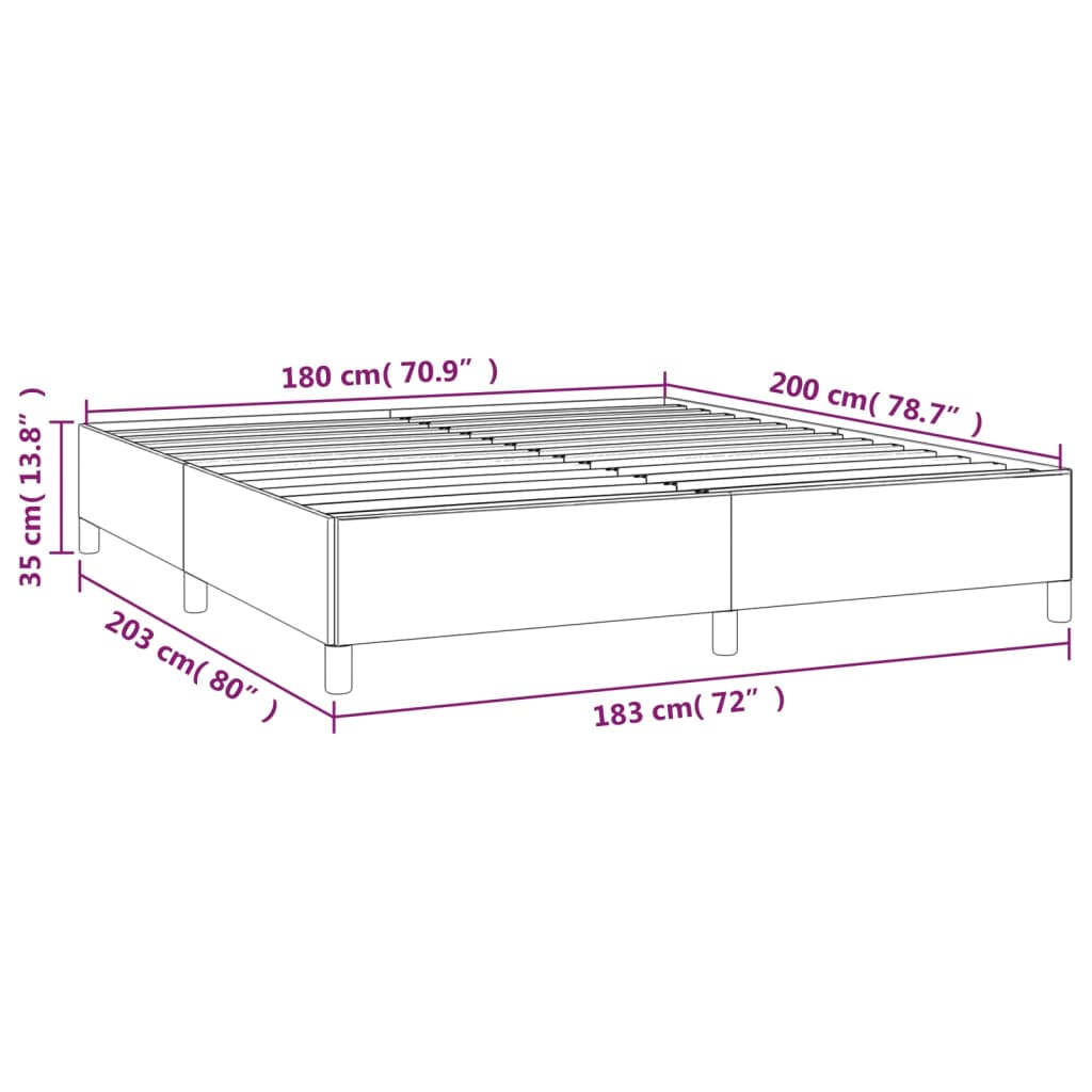 vidaXL voodiraam, must, 180x200 cm, samet