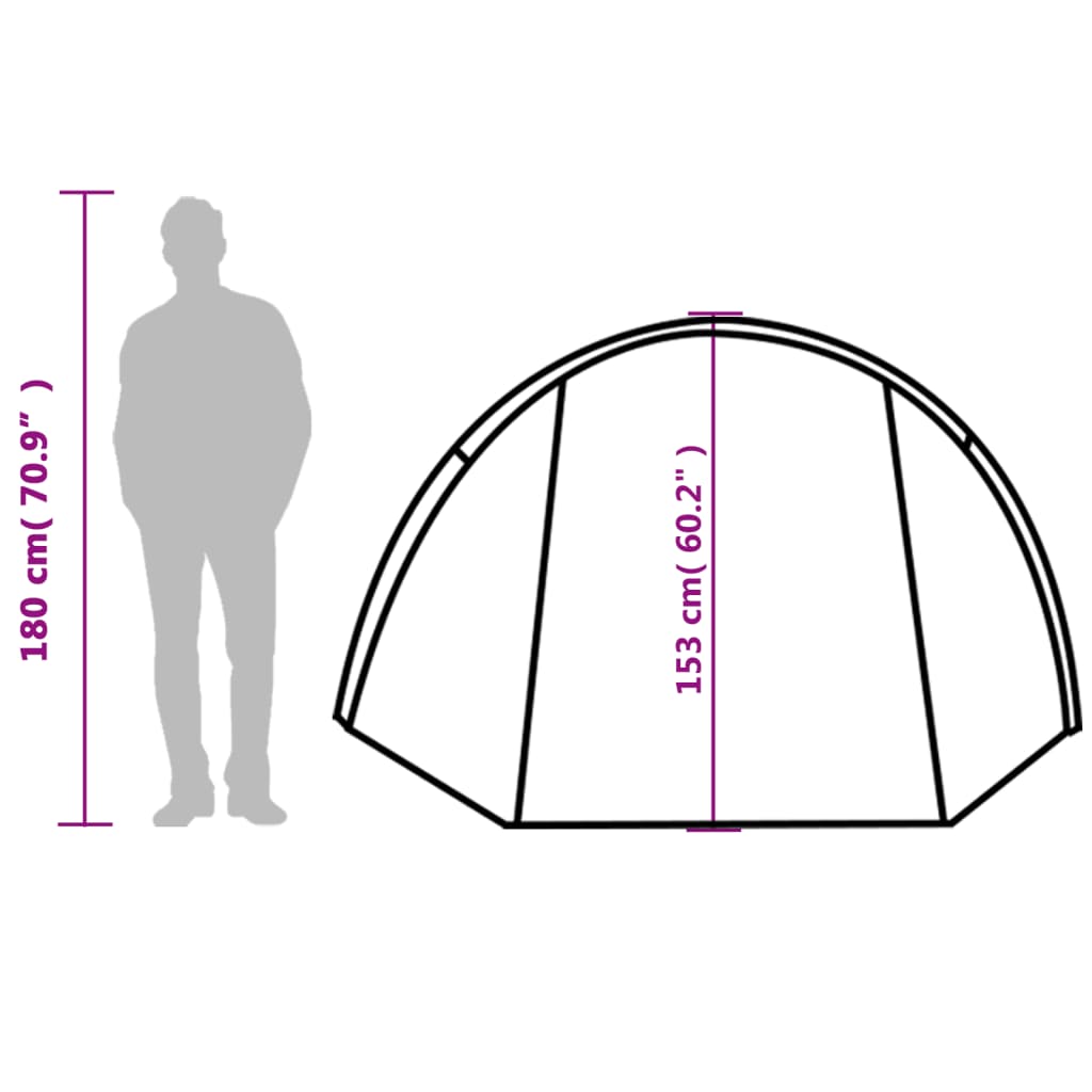 vidaXL matkatelk 4 inimesele, tunnel, hall ja oranž, veekindel