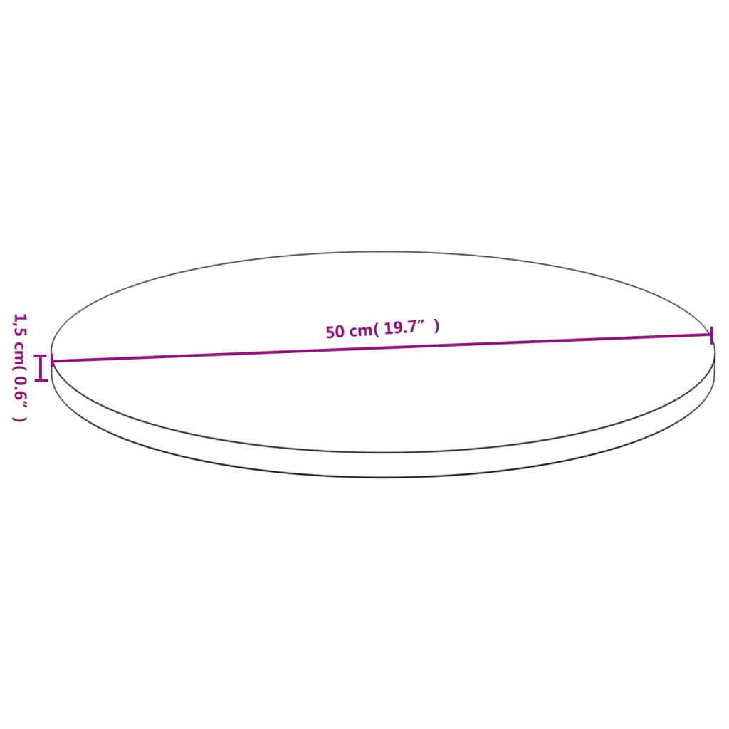 vidaXL lauaplaat Ø50x1,5 cm bambusest