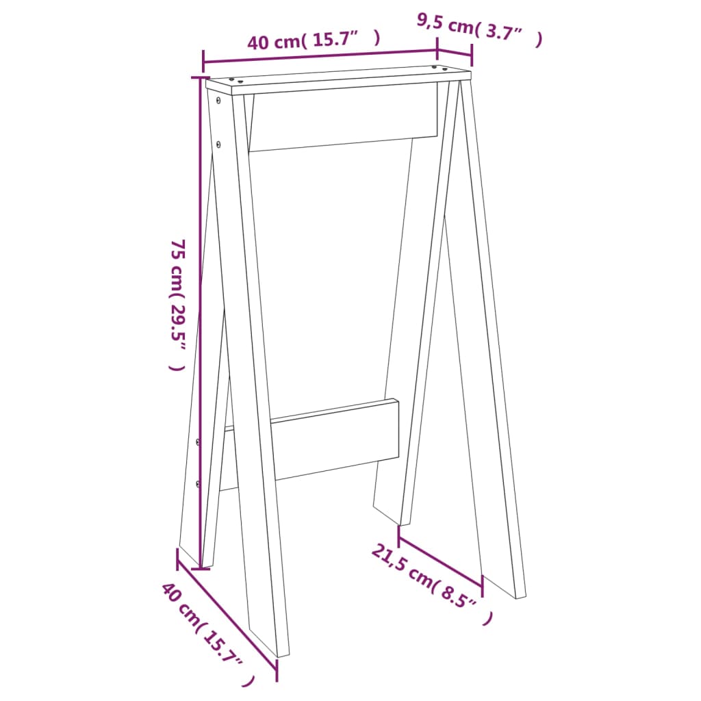 vidaXL pukid 2 tk, valge, 40 x 40 x 75 cm, männipuit