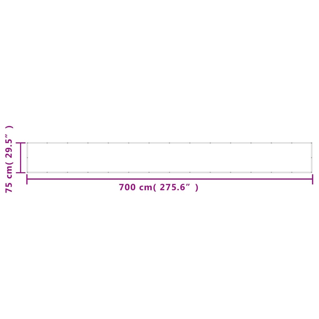 vidaXL rõdusirm, must, 75x700 cm, 100% polüester oxford