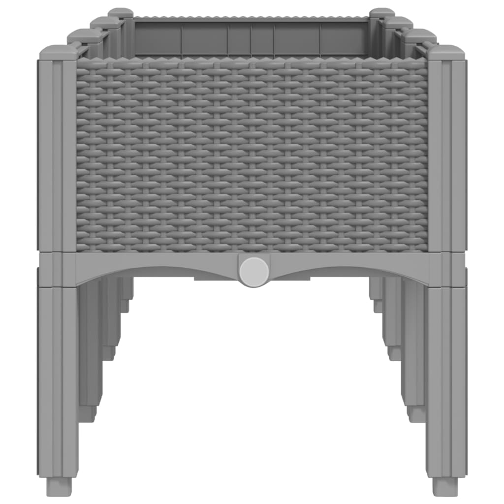 vidaXL jalgadega taimekast, helehall, 120 x 40 x 42 cm, PP