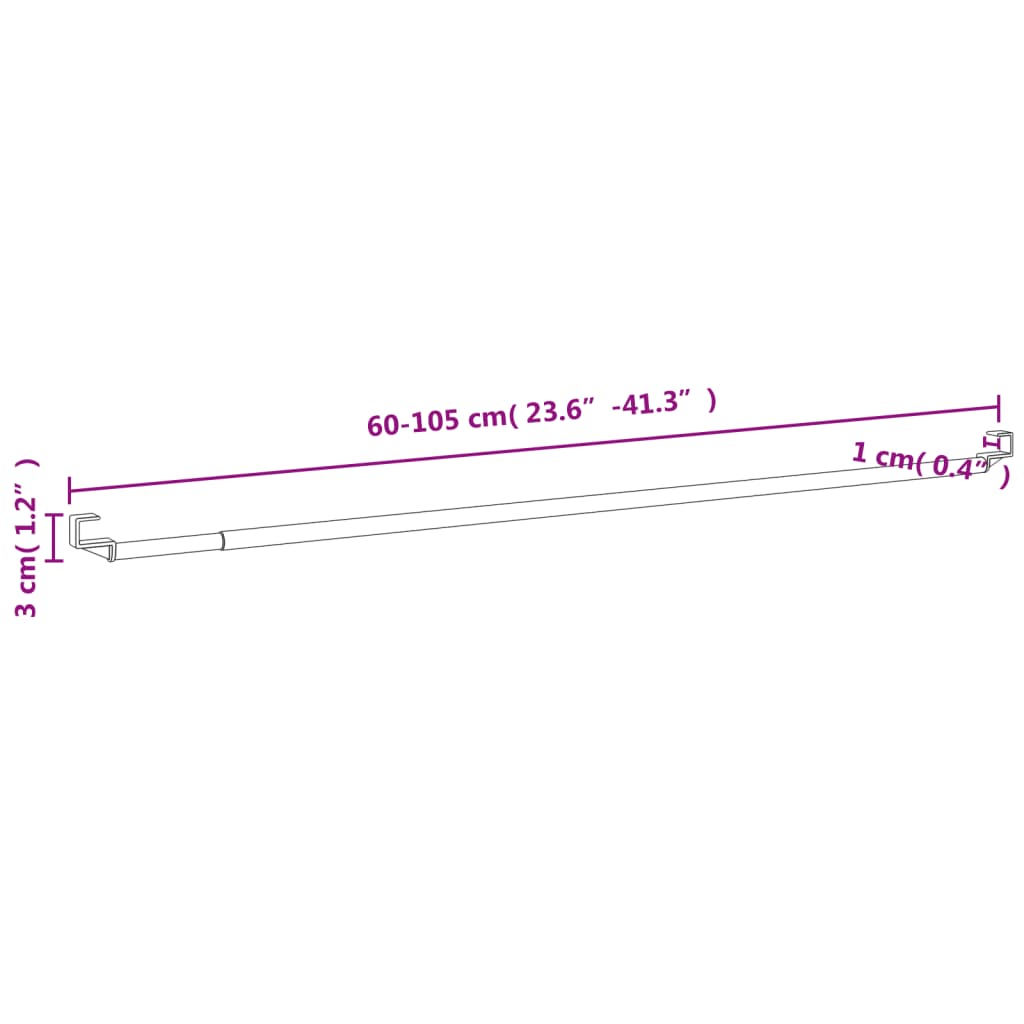 vidaXL kardinapuud 2 tk, valge ja hõbedane, 60-105 cm, alumiinium