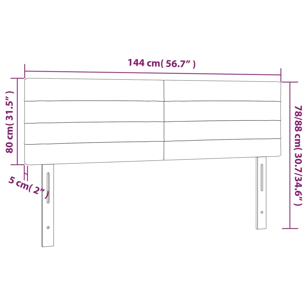 vidaXL voodipeatsid 2 tk, tumehall, 72x5x78/88 cm, samet