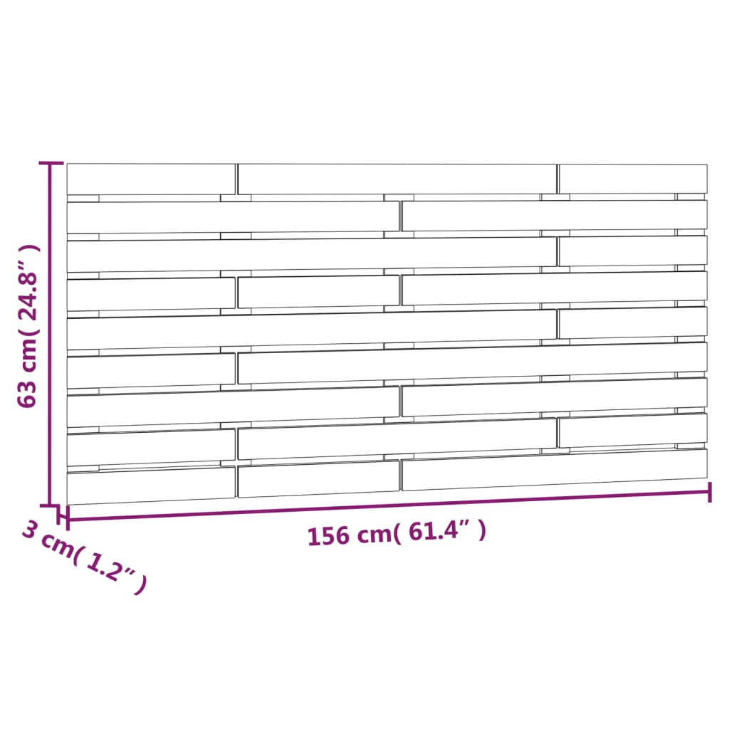 vidaXL seinale kinnitatav voodipeats, 156 x 3 x 63 cm, männipuit