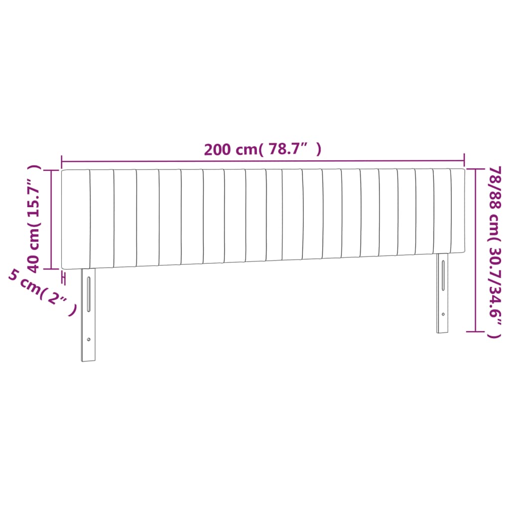 vidaXL LED-voodipeats, pruunikashall, 200x5x78/88 cm, kangas