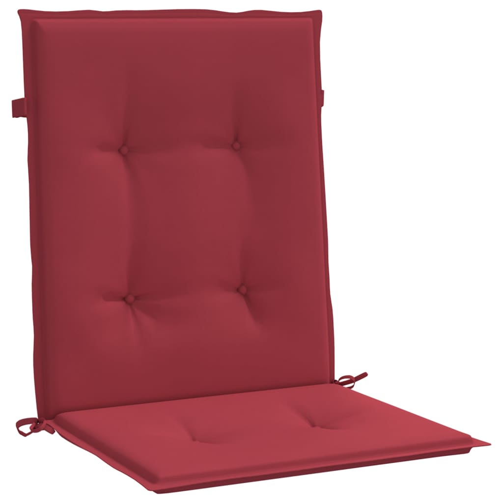 vidaXL madala seljatoega toolipadjad 2 tk punane 100x50x3 cm kangas