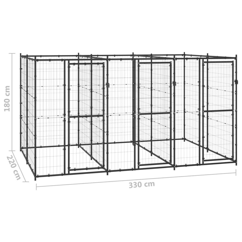 vidaXL koeraaedik, teras, 7,26 m²