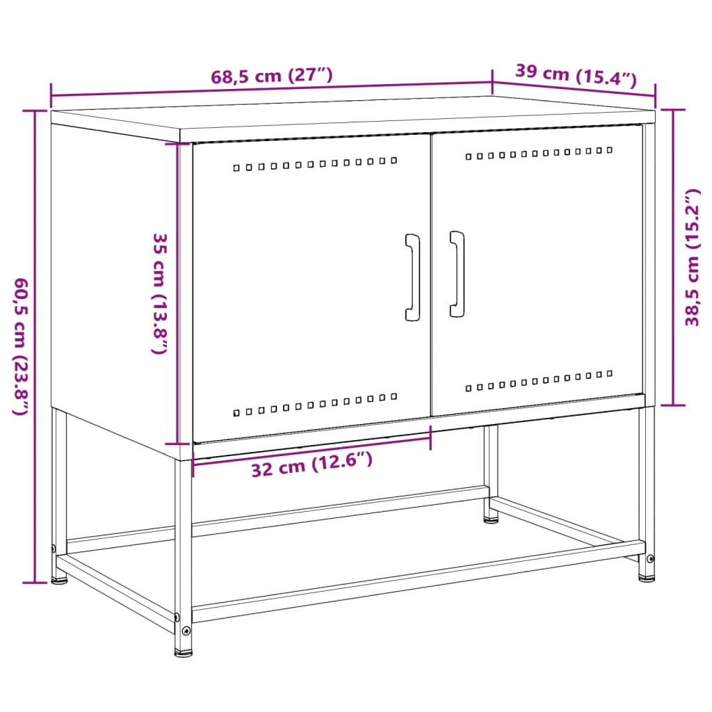 vidaXL telerikapp, antratsiithall, 68,5x39x60,5 cm, teras