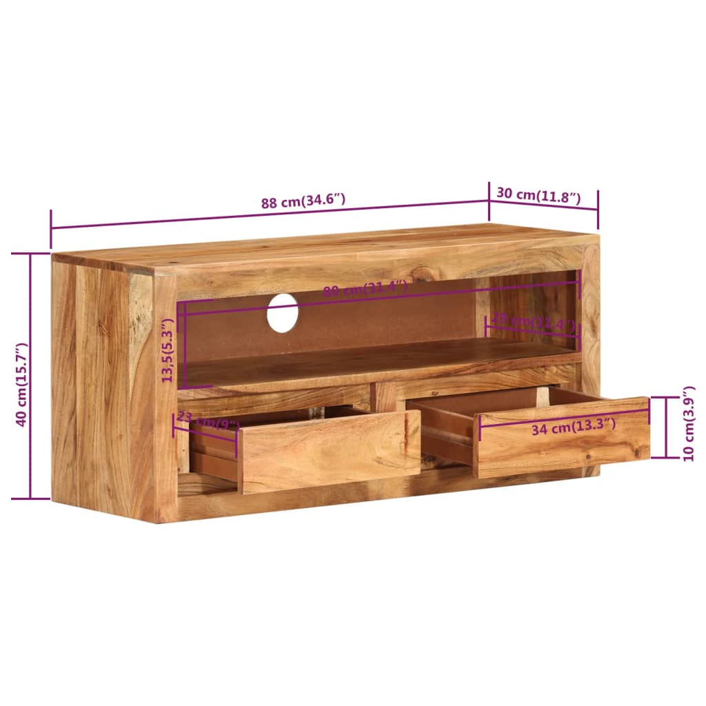 vidaXL telerikapid 2 tk, 88 x 30 x 40 cm, akaatsiapuit