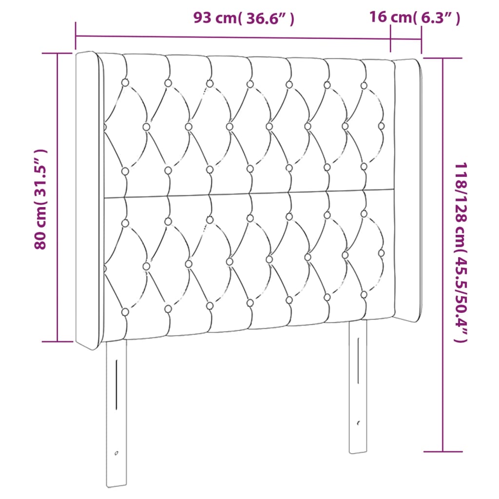 vidaXL LED-voodipeats, helehall, 93x16x118/128 cm, kangas