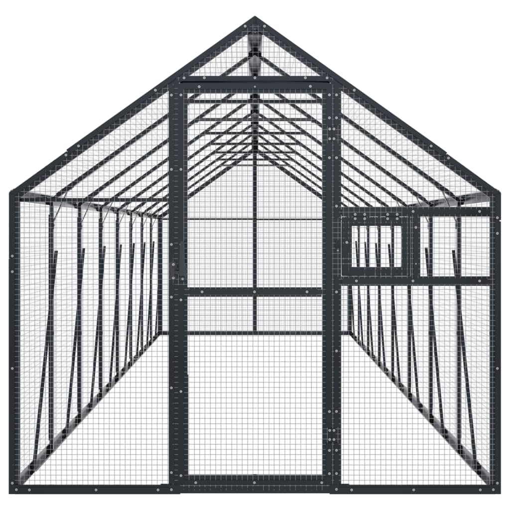 vidaXL linnumaja, antratsiit, 1,79x8x1,85 m alumiinium