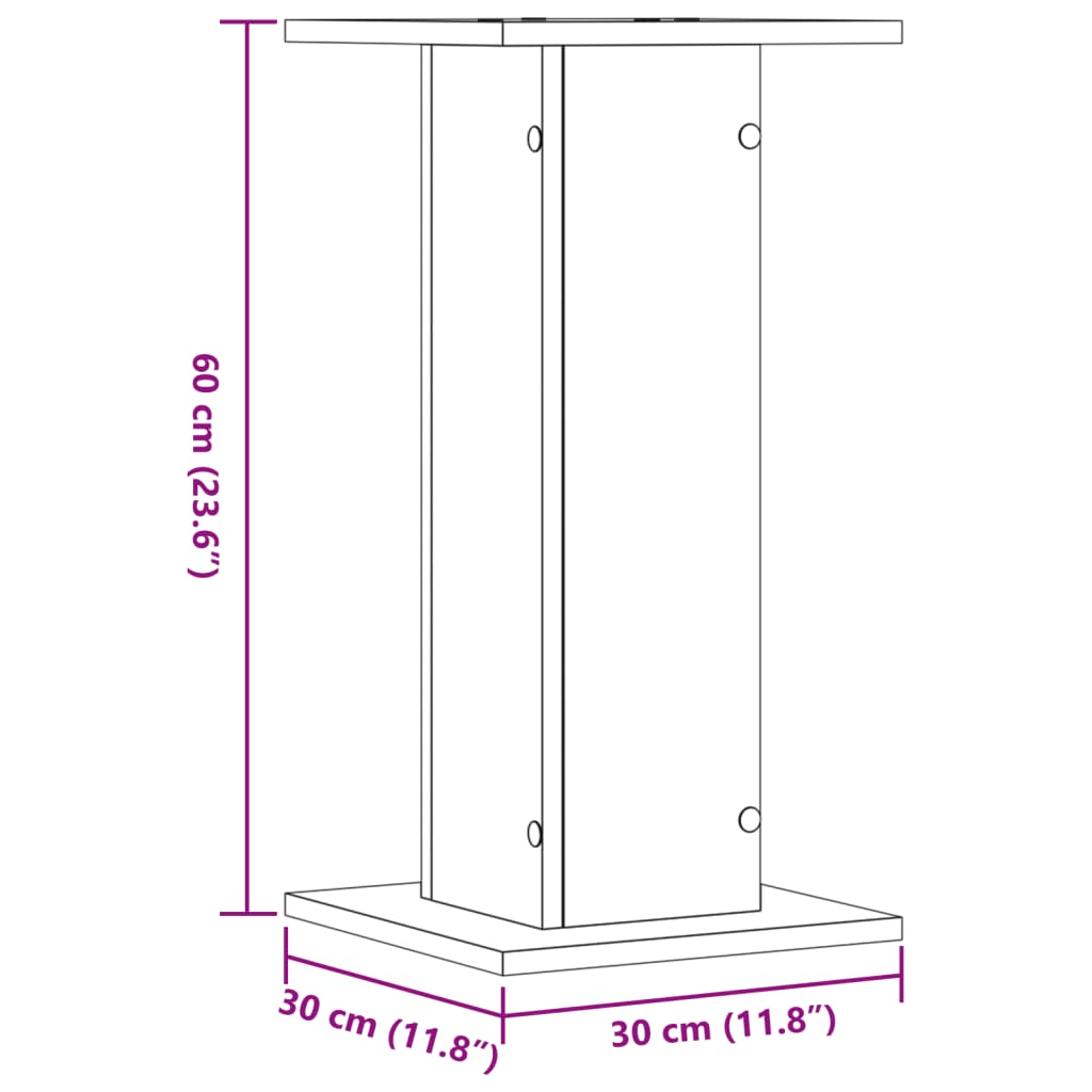 vidaXL taimealused 2 tk, suitsutatud tamm, 30 x 30 x 60 cm, tehispuit