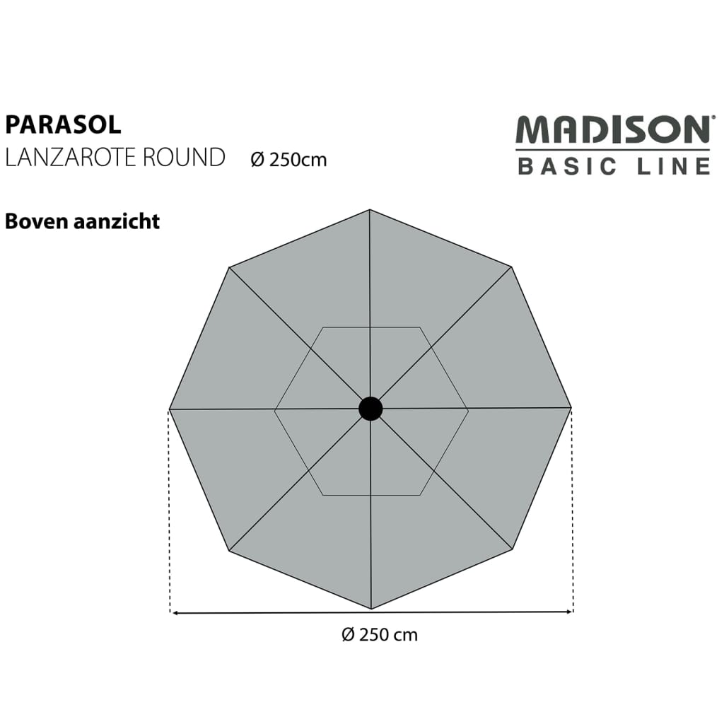 Madison aia päevavari "Lanzarote" 250 cm ümmargune, sinine