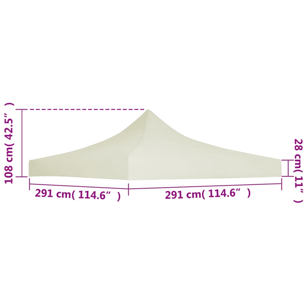 vidaXL peotelgi katus, 3 x 3 m, kreemjas