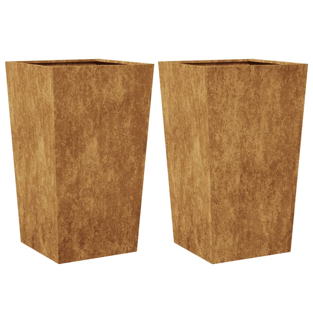 vidaXL aia taimekastid 2 tk, 45x45x75 cm, Corten teras