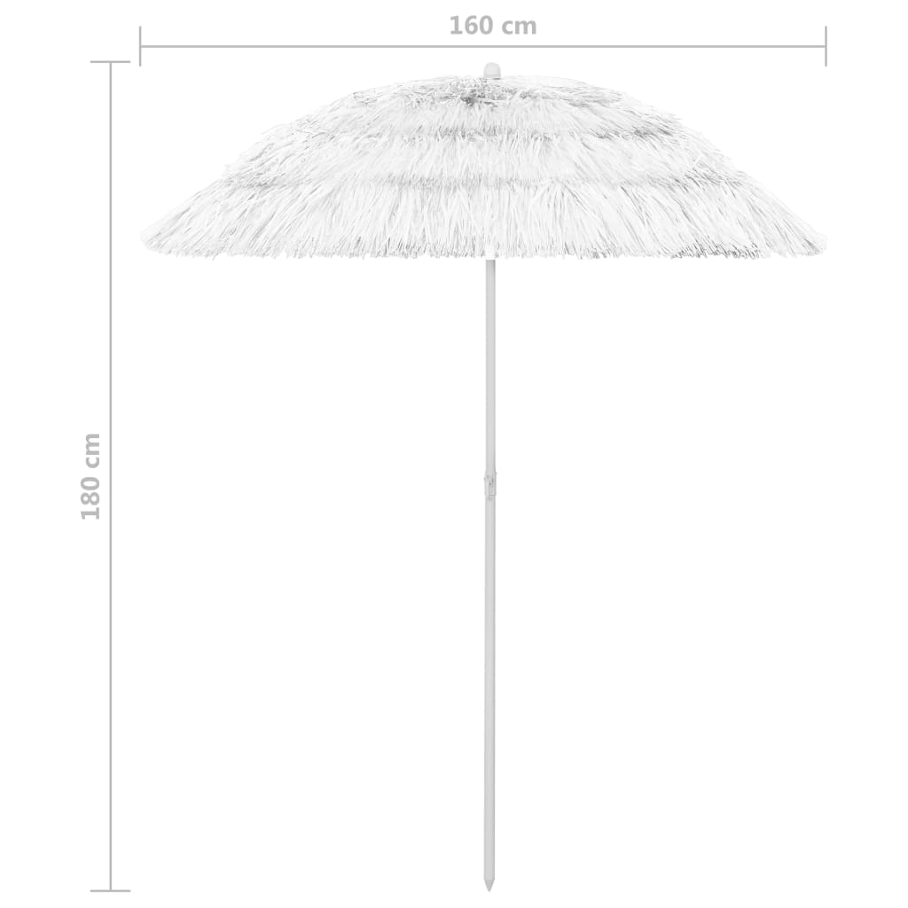 vidaXL Hawaii päikesevari valge 180 cm