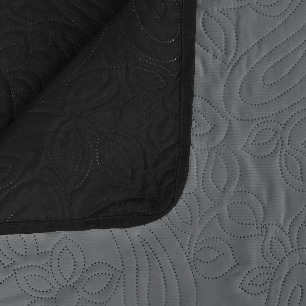 vidaXL kahepoolne tepitud voodikate, hall ja must, 220 x 240 cm