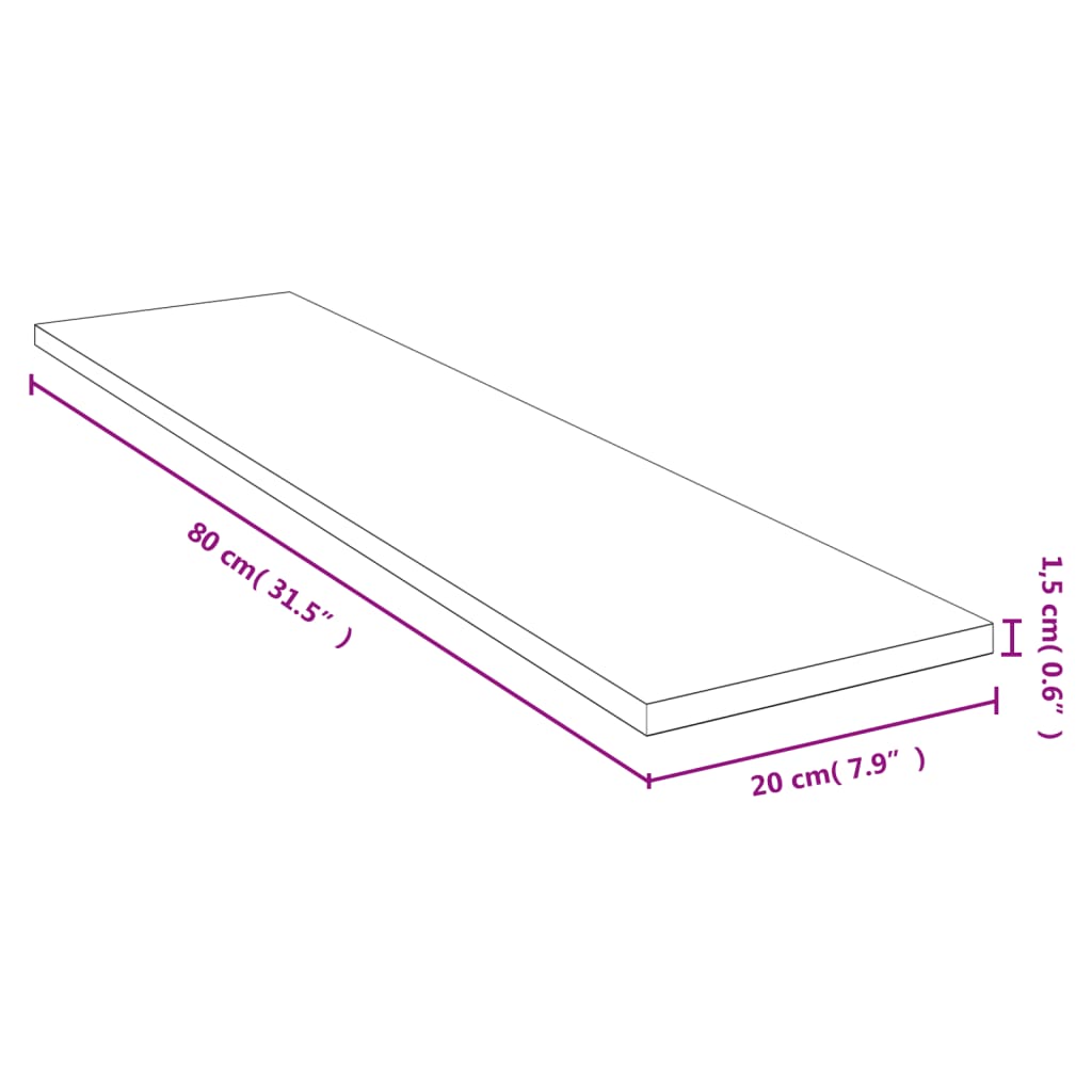 vidaXL seinariiul, 80x20x1,5 cm, bambus