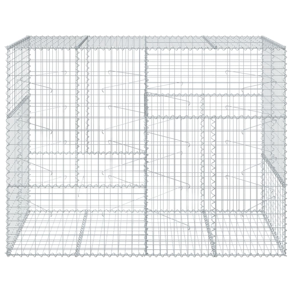 vidaXL kaanega gabioonkorv, 200 x 100 x 150 cm, tsingitud raud