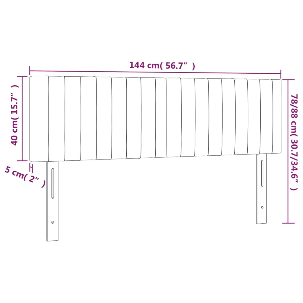 vidaXL voodipeatsid 2 tk, sinine, 72x5x78/88 cm, kangas