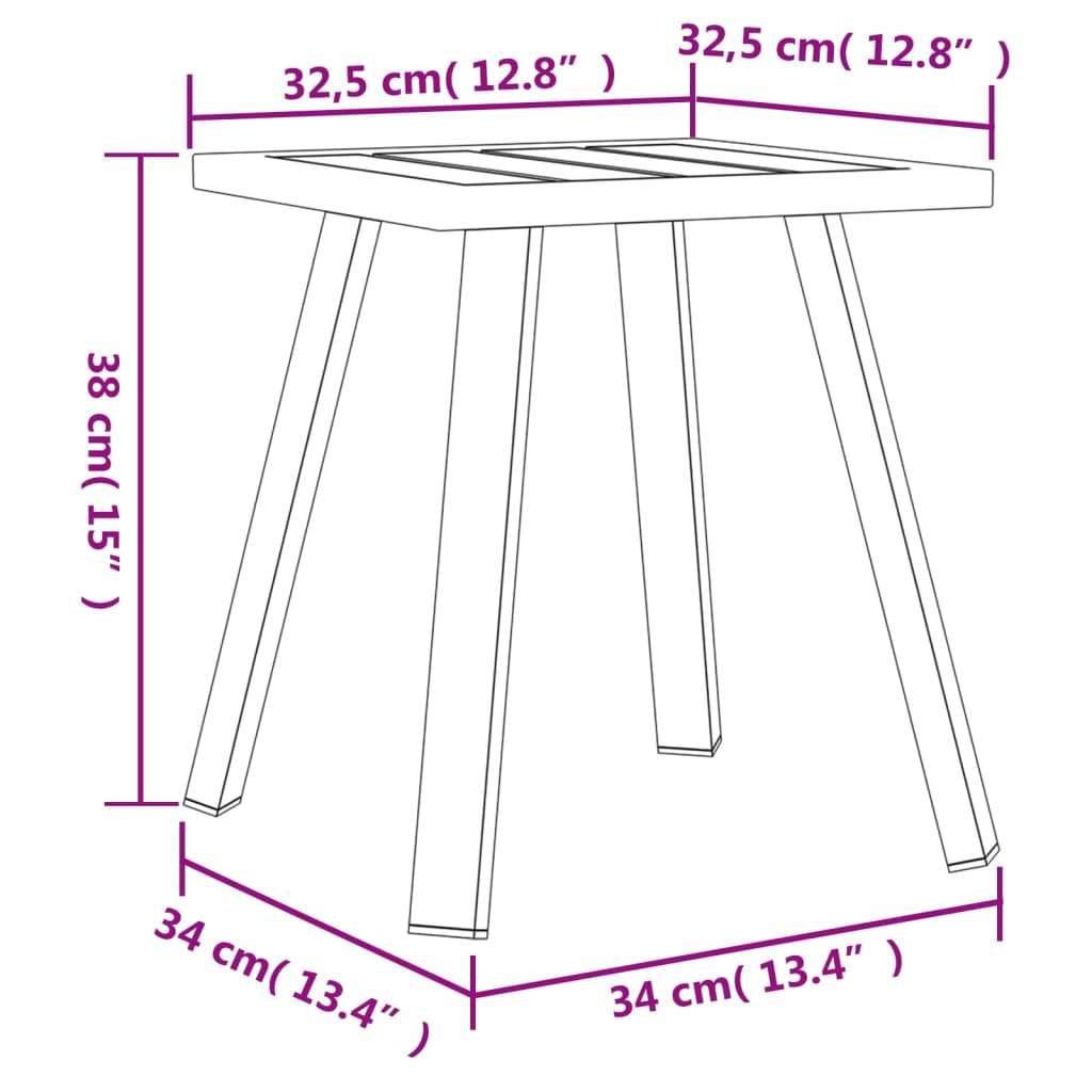 vidaXL aialaud, antratsiithall, 34 x 34 x 38 cm, teras