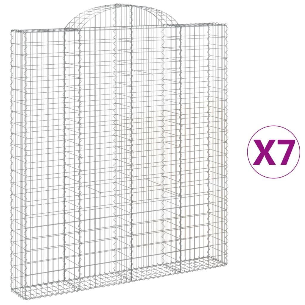 vidaXL kaarekujulised gabioonkorvid 7 tk, 200x30x220/240 cm, raud