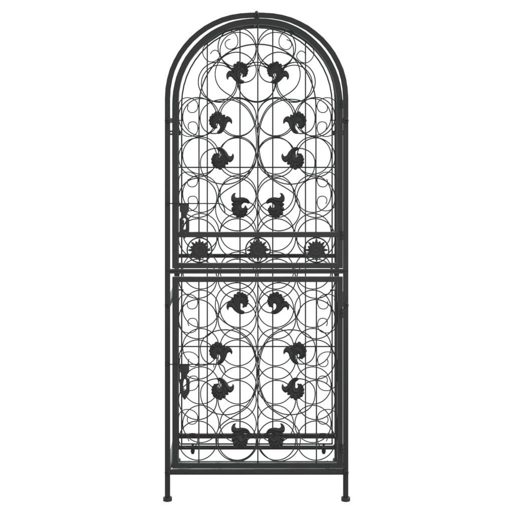 vidaXL veiniriiul 41 pudelile, must, 45 x 36 x 120 cm, sepistatud raud