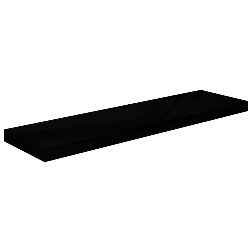 vidaXL seinariiulid, 4 tk, kõrgläikega, must, 90 x 23,5 x 3,8 cm MDF