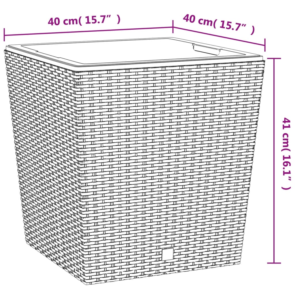 vidaXL taimekast eemaldatava sisuga, pruun, 37 / 64 l PP-rotang