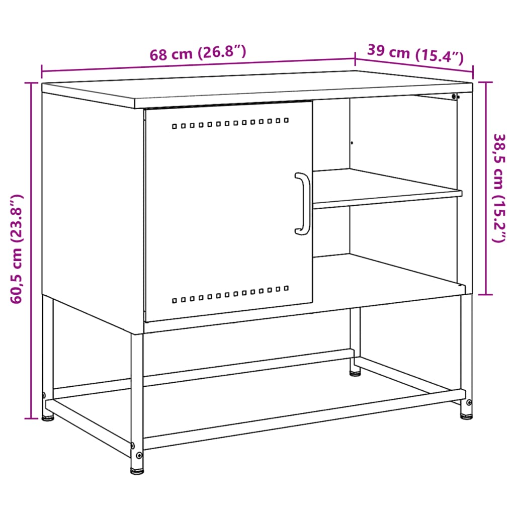 vidaXL telerikapp, antratsiithall, 100,5x39x60,5 cm, teras