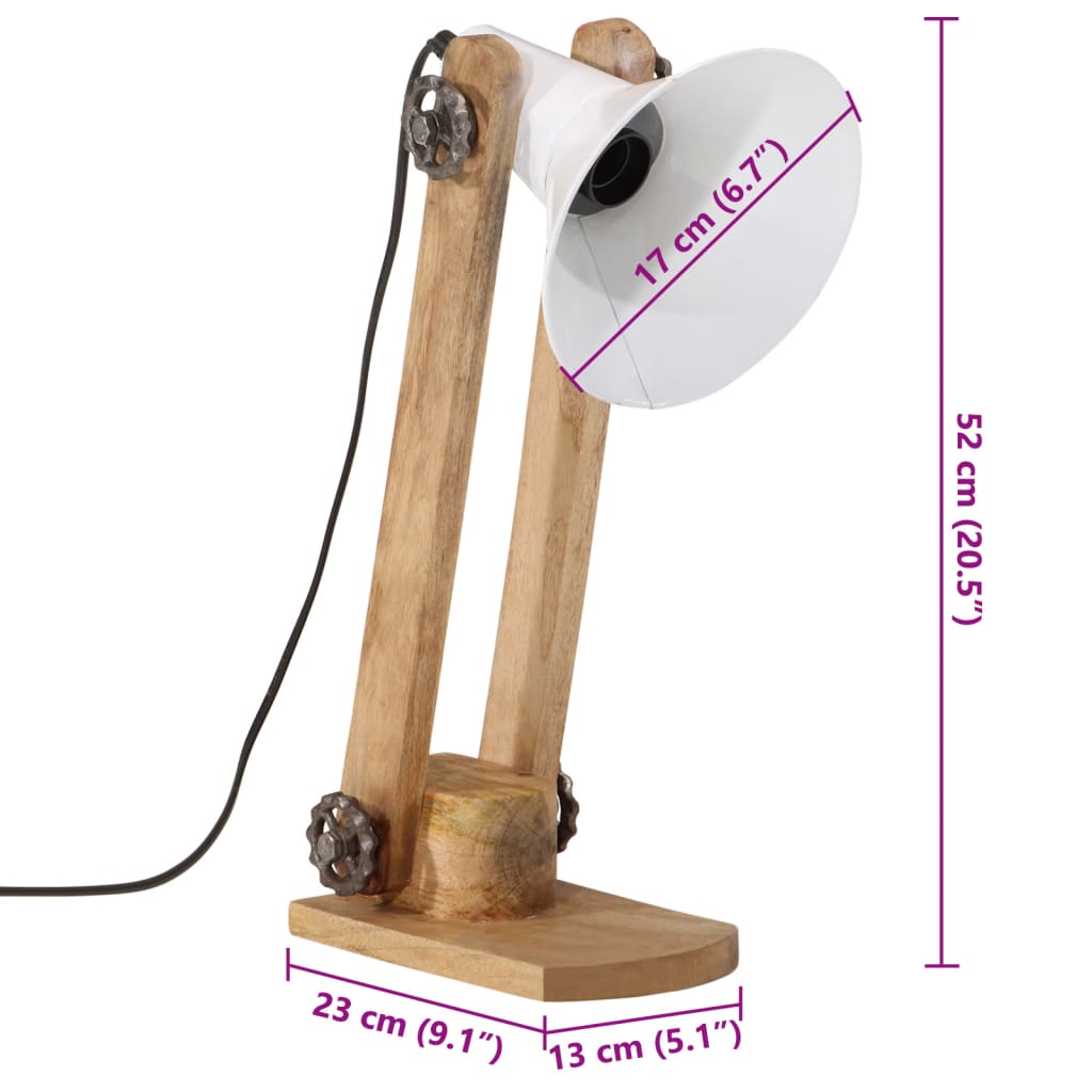 vidaXL laualamp, 25 W, valge, 23x13x52 cm, E27