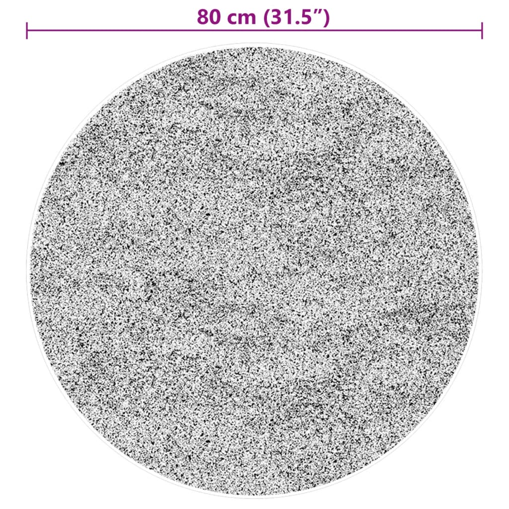 vidaXL vaip "HUARTE", lühikese narmaga, pestav, hall, Ø 80 cm