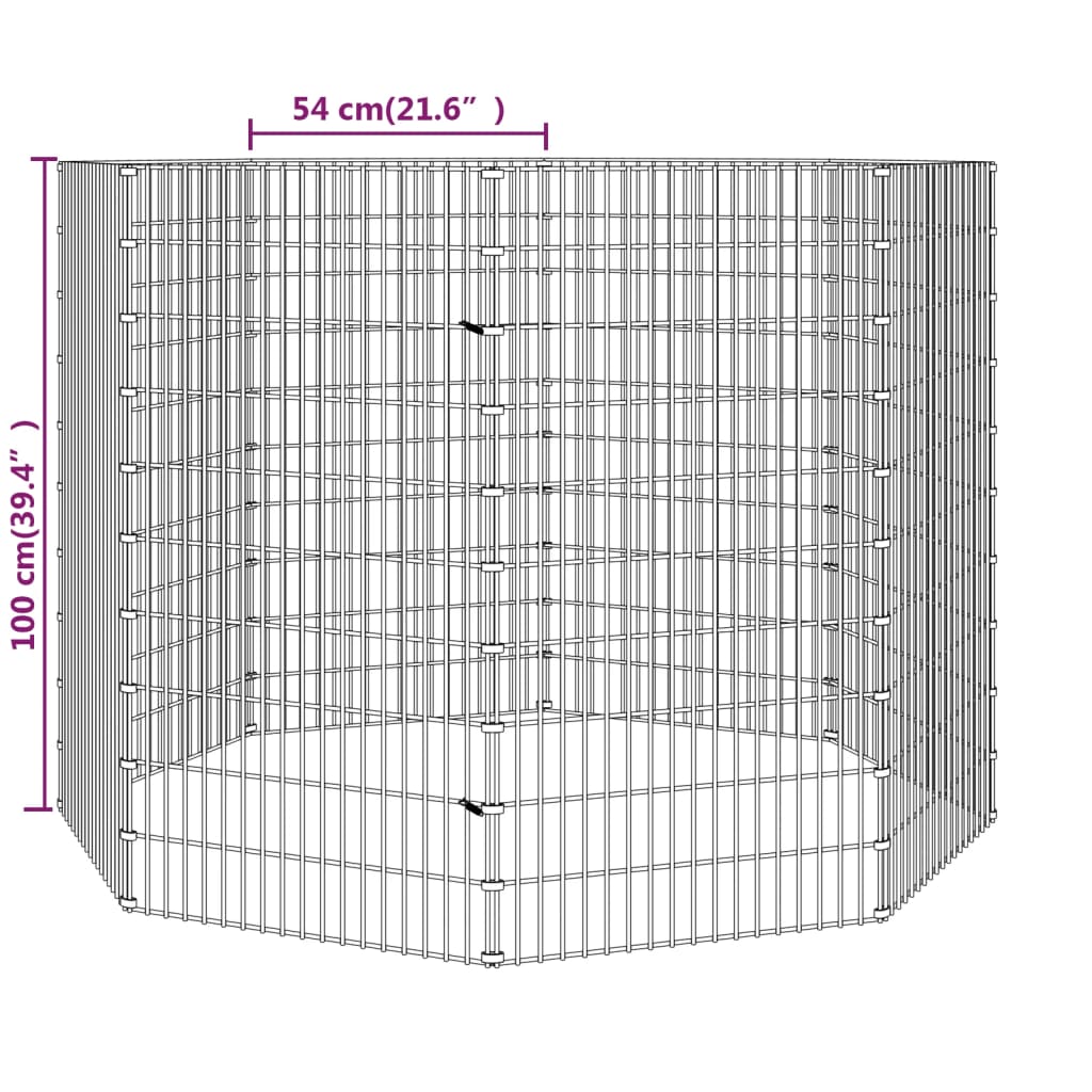 vidaXL loomade aedik 8 paneeli 54x100 cm tsingitud raud