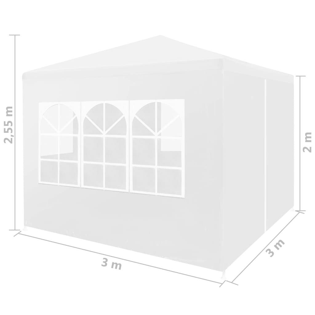 vidaXL peotelk 3 x 3 m, valge