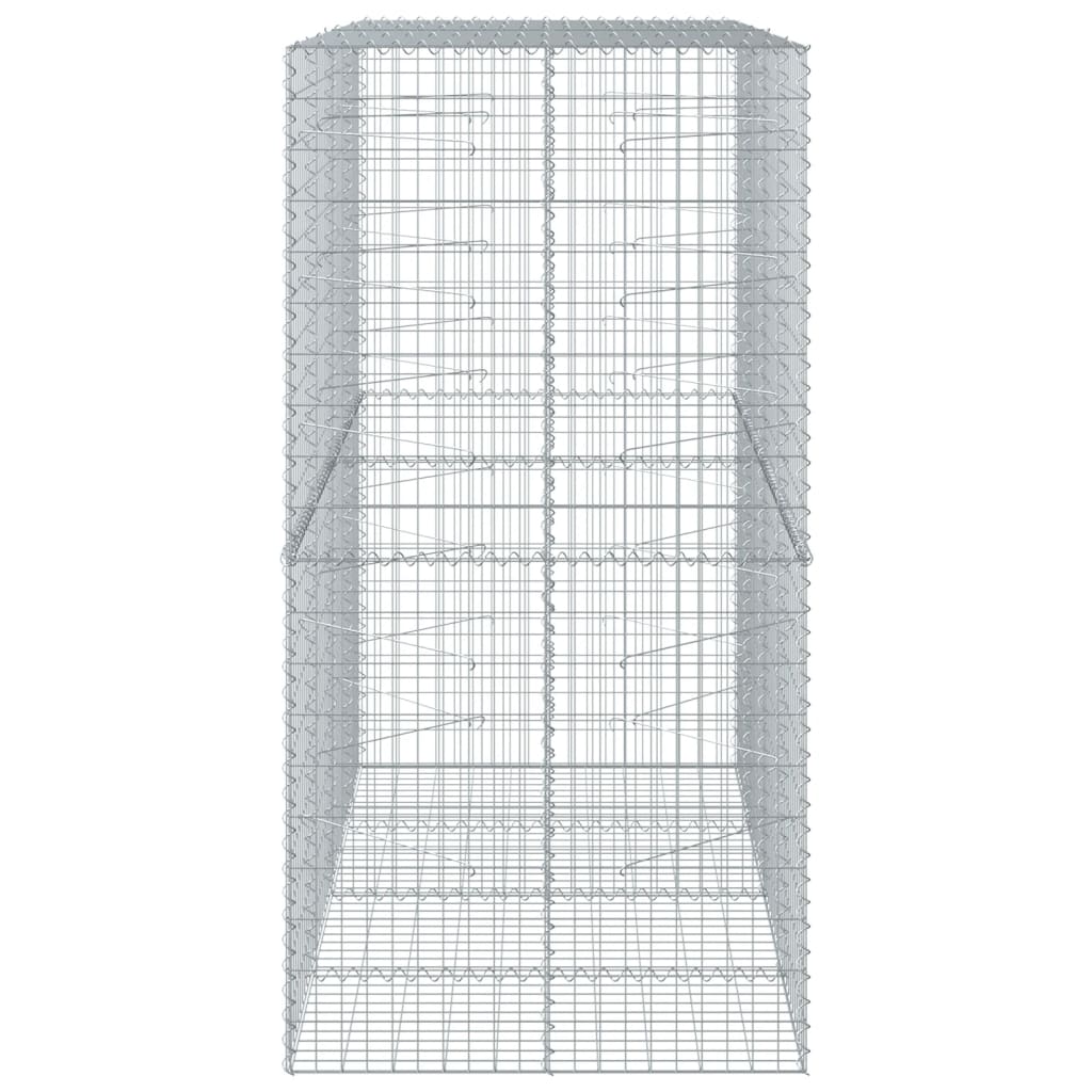 vidaXL kaanega gabioonkorv, 200 x 100 x 200 cm, tsingitud raud