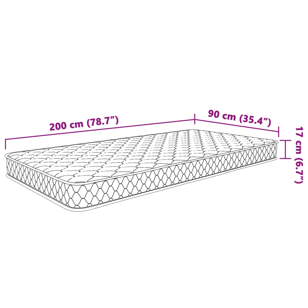 vidaXLi Memory foam madrats 200 x 90 x 17 cm